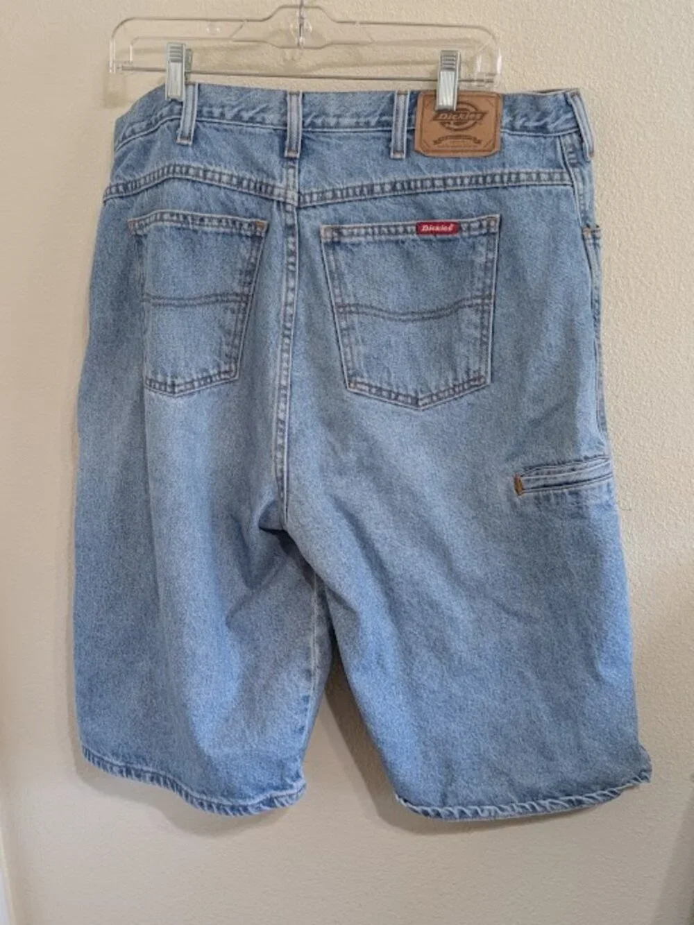 Men’s Shorts - Vintage Dickies Men’s Distressed Denim Workwear Utility shorts